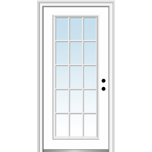 Verona Home Design Clear Glass 80'' Fiberglass Front Entry Doors